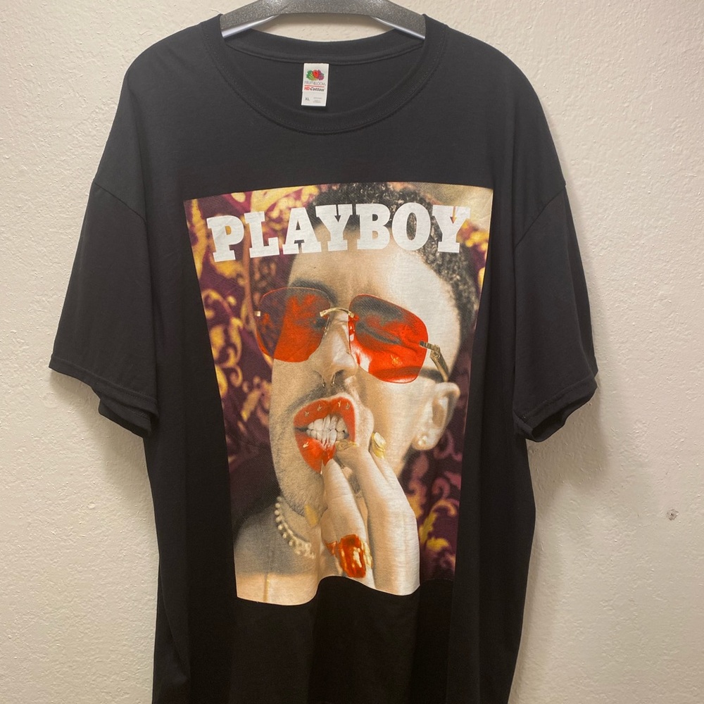 Bad Bunny Playboy Cover T-Shirt Black Unisex
